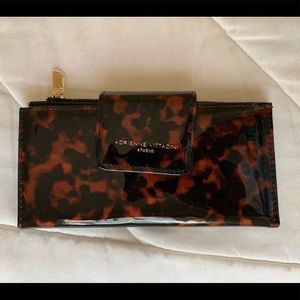 Adrienne Vittadini Shiny Cheetah Clutch Wallet